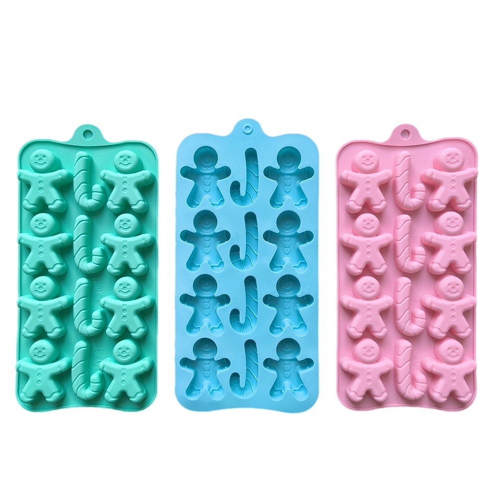 Nuevo pan de jengibre en forma de persona dulces molde de silicona pastel de muletas de decoración inserto molde de hielo para hornear 674