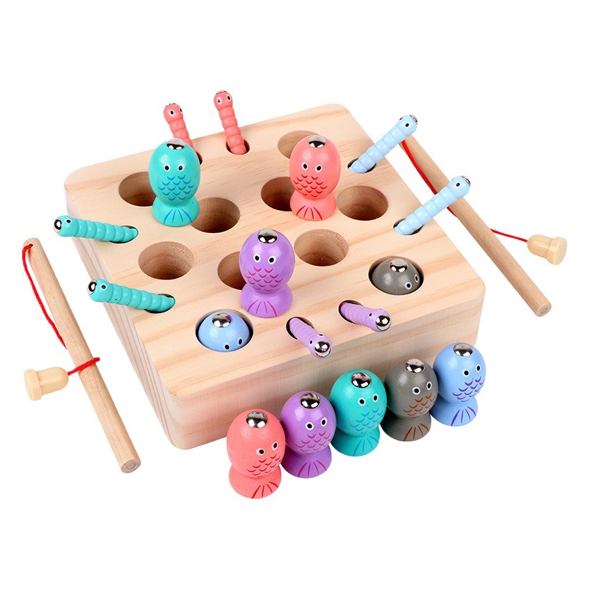 Juguetes de pesca para bebés niños 1-3-2 años niños y niñas bebé captura magnética insectos educativos educación temprana bloques de construcción