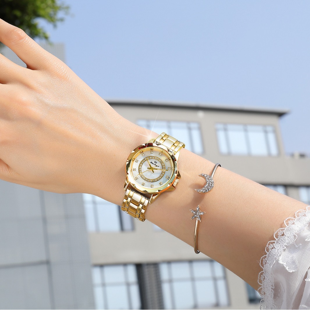 2025 Genuine New Fully Automatic Non-Mechanical Women's Watch, Fashionable and Trendy Starry Sky Full Diamond Watch, Waterproof Watch