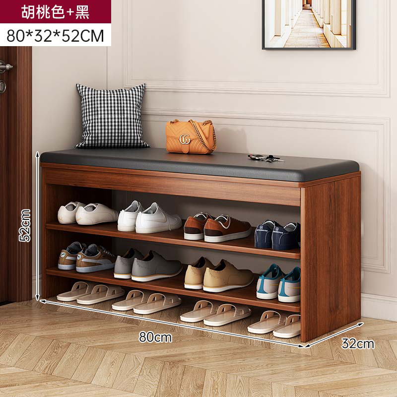 Taburete de cambio de zapatos en la puerta del armario de zapatos doméstico, asiento de asiento integrado, cojín de paquete blando, estante de zapatos, sala de estar, puerta de entrada para usar taburetes de zapatos