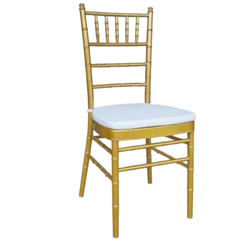 Silla de hierro forjado silla de boda al aire libre silla de banquete silla de oro blanco silla de boda de hotel