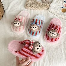 外贸跨境儿童款秋冬包头棉拖鞋室内保暖卡通雪莉玫女童地板拖现货