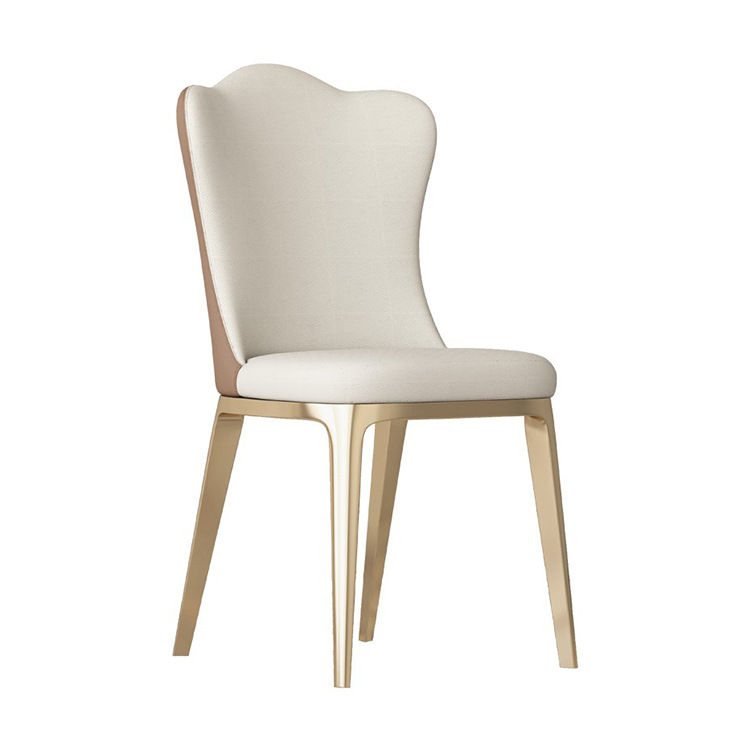 Silla de comedor de lujo ligero restaurante estilo Crema para el hogar moderno diseño minimalista Silla de respaldo de alta gama silla suave creativa