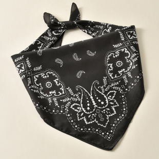 Cross-border Hot New Style Cashew Nutted Printed Sanding Square Scarf Women's Fashion Silk Scarf Spring and Autumn Elegant Professional Scarf Hair Band