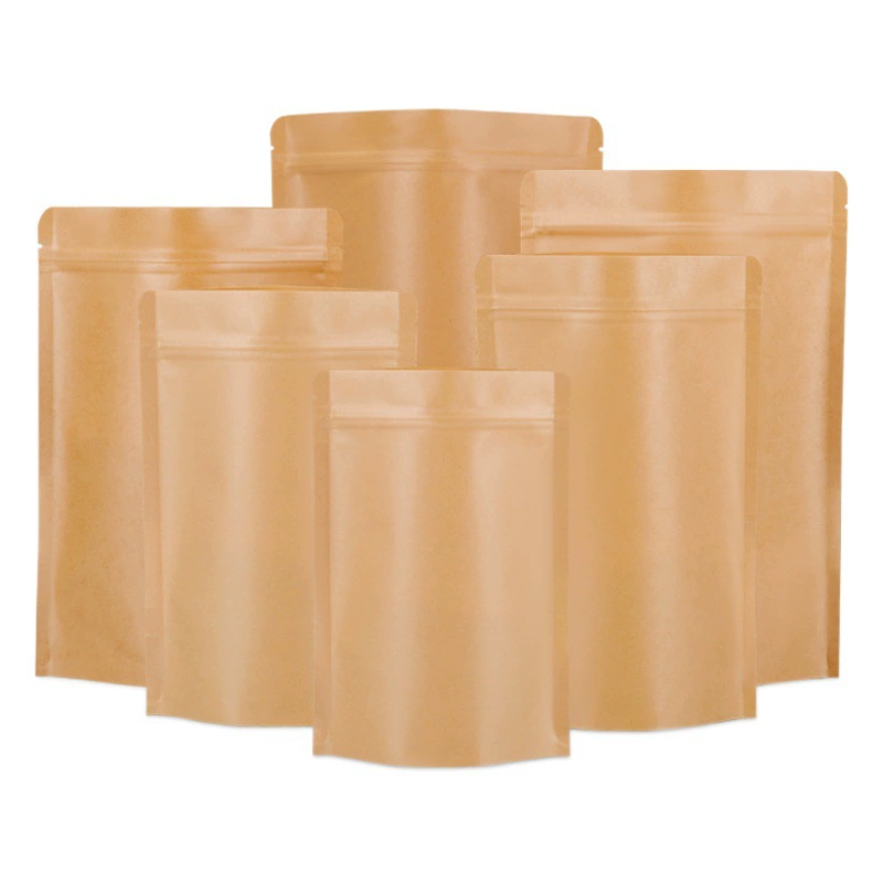 Крафт-пакеты с застежкой-зиппером без окна для закусок, вяленого мяса, алюминиевые пакеты для упаковки продуктов, герметичные пакеты для вяленой говядины с кожурой мандарина