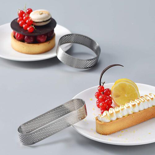 304 stainless steel tower ring with hole French cake mold laser punching cheese mousse mold baking tool DIY