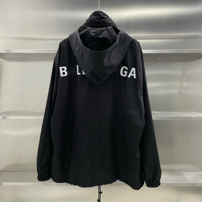 Early Autumn New B Luxury Trendy Letter Printing High Collar Thin Russo Men's and Women's Windbreaker Hooded Jacket Coat Early Autumn New B Luxury Trendy Letter Printing High Collar Thin Russo Men's and Women's Windbreaker Hooded Jacket Coat