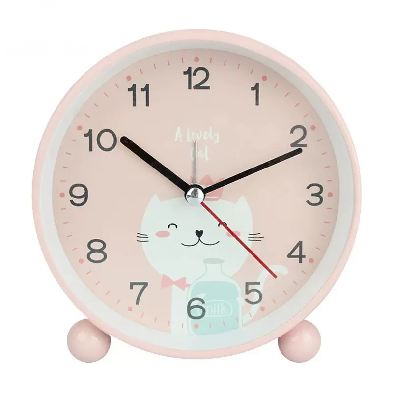 卡通动物座钟儿童学生电子礼品4.5寸夜灯静音扫描闹钟静音闹钟