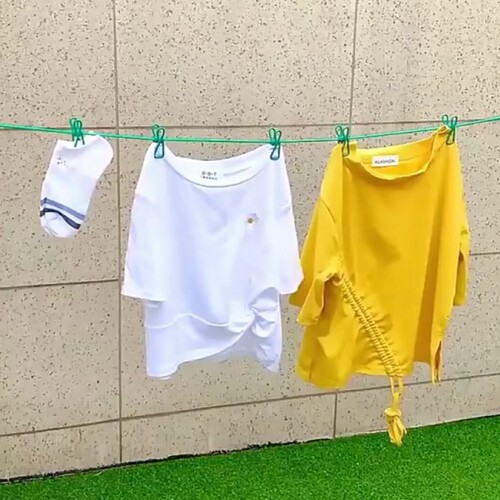Outdoor travel camping clothesline portable retractable plastic windproof and non-slip elastic clothesline clothesline with clip