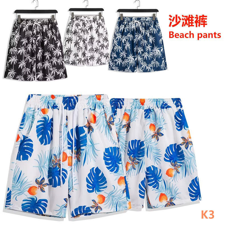 K3 Beach Pants Beach Pants Outer Wear Swimming Trunks Casual Trendy Duffy Handsome Flower Pants Refreshing Five-point Thin Pants Cross-border