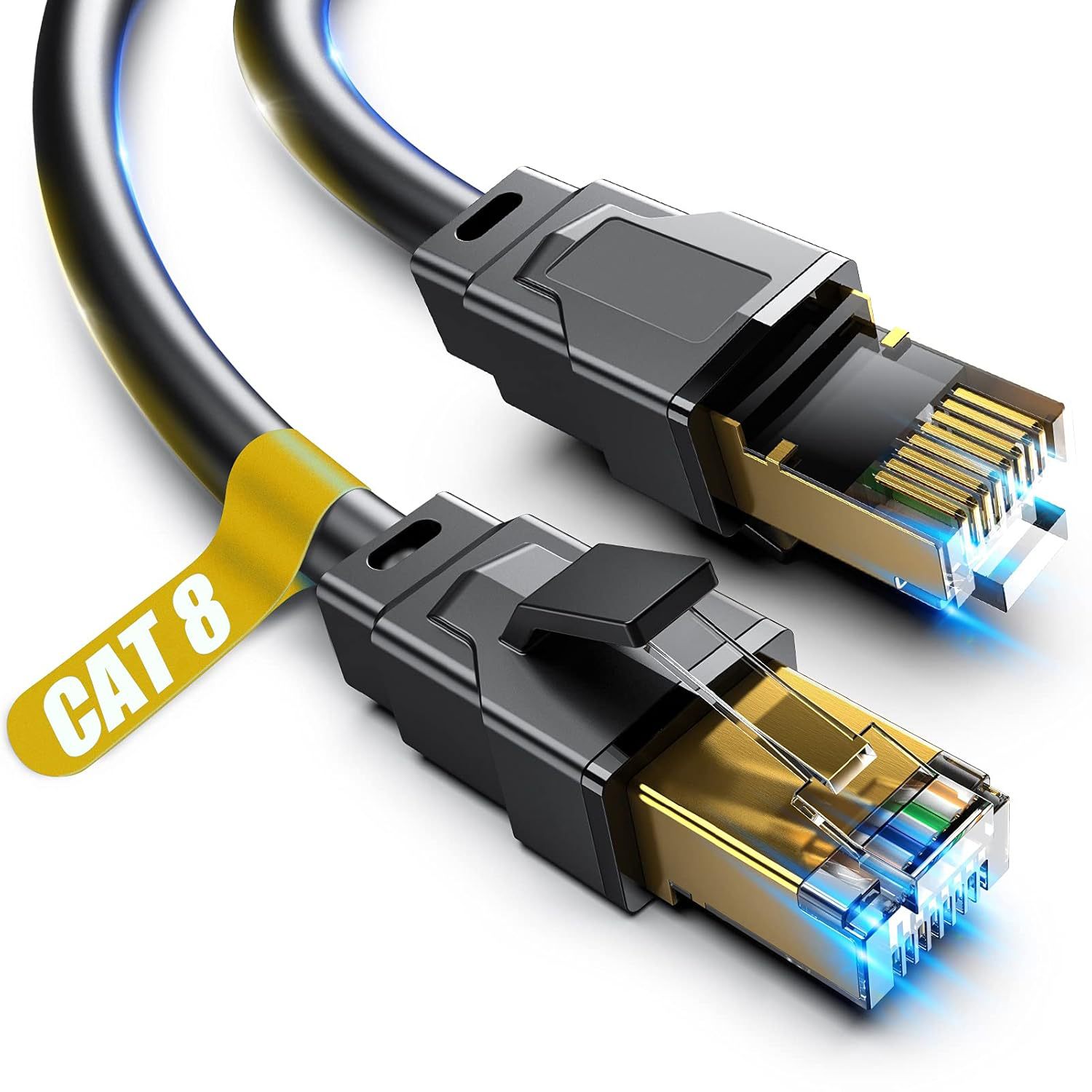 跨境黑色八类网线屏蔽CAT8网络线PS4游戏成品跳线工程以太网电缆