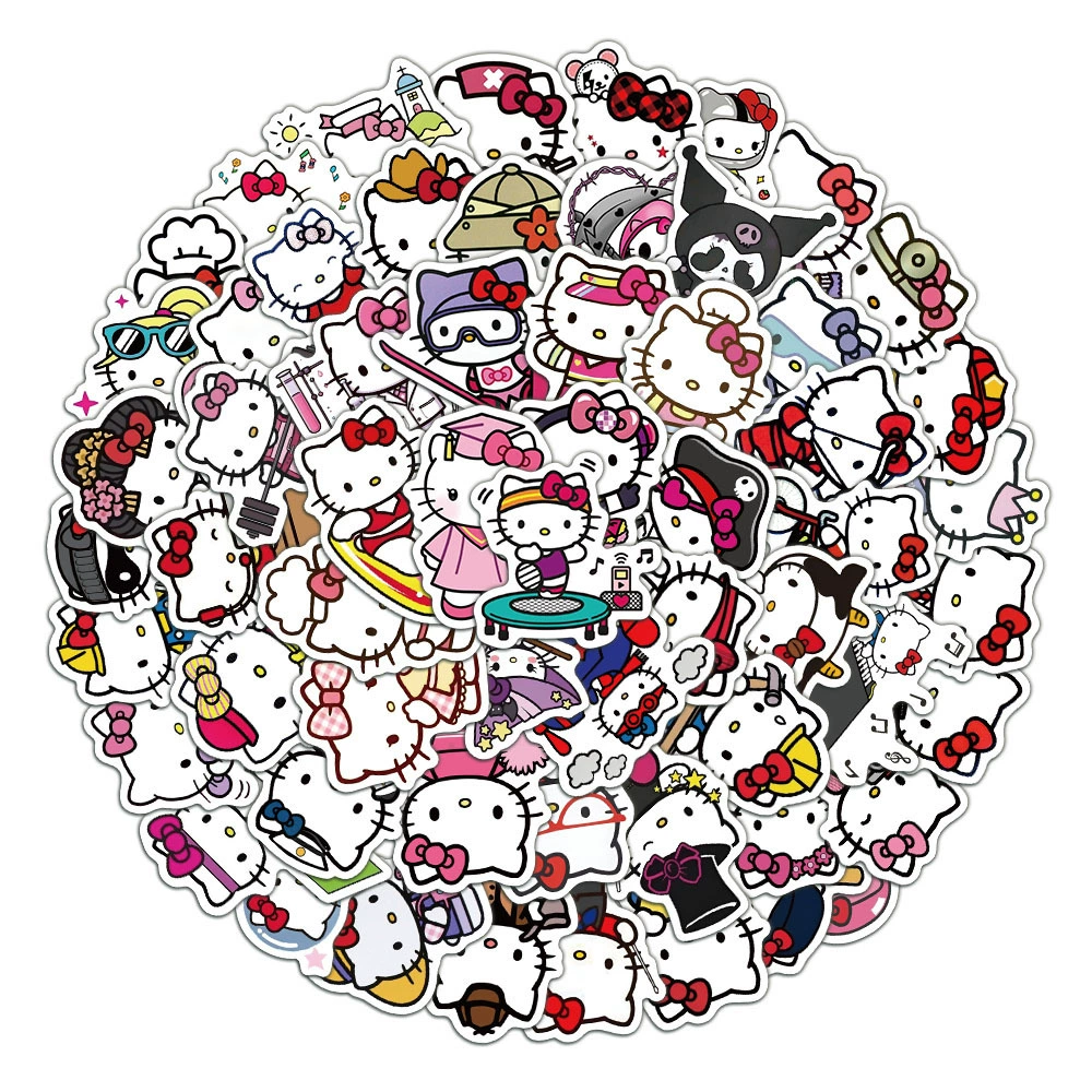 Hello Kitty, водостойкая наклейка с животными