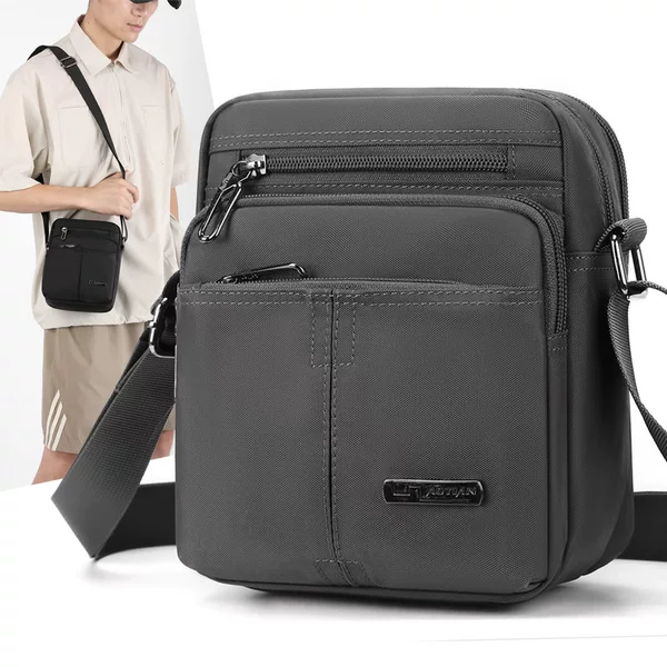 Shoulder Bag Men's 2024 New Large Capacity Waterproof Crossbody Bag Fashionable Casual Business Small Backpack Nylon Vertical