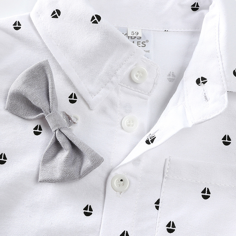 3 Pieces Set Quantity Street Occasion Shirt Collar Neckline Regular Fit Fit Type British Style Solid Color Woven Cotton Boys Clothing Sets