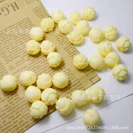 树脂雕刻莲花手链散珠 仿象牙树脂隔珠文玩佛珠diy饰品配件