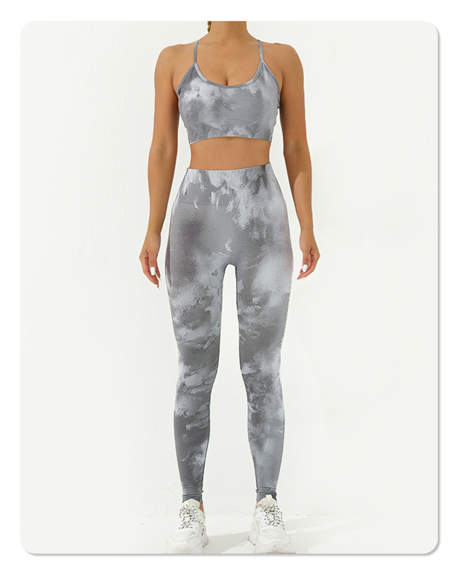 Simple Style Ditsy Floral Camouflage Chemical Fiber Nylon Strap Active Sets Vest Jogger Pants display picture 15