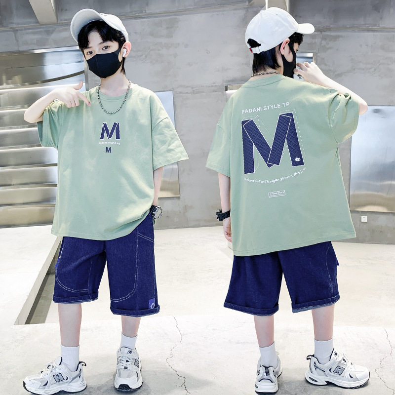 Children's Wear Boys Summer Wear suit 2025 New Children's Summer Short-sleeved Middle and Big Children's Sports Boys Cool Summer Fashion