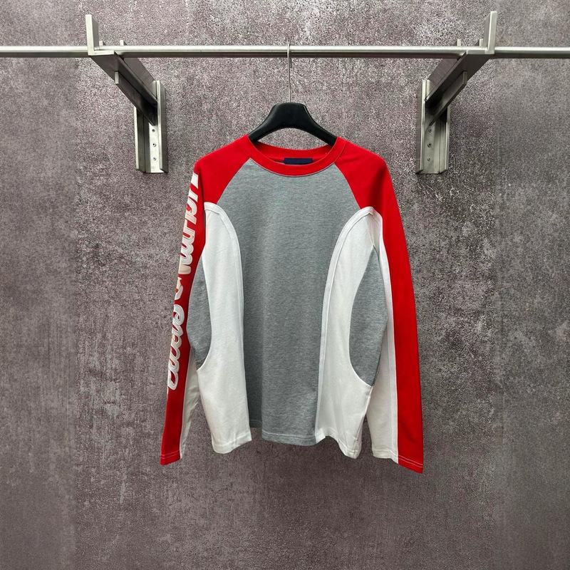 Cross-Border Trendy Brand 25Fw High Version Men's and Women's Ski Ski Series Contrasting Color Splicing Bottoming Shirt Long-Sleeved T-Shirt Sweatshirt