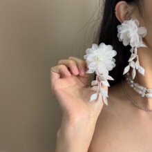 巴洛克风项链~复古宫廷风珍珠水钻流苏锁骨链汉服配饰高级感耳环
