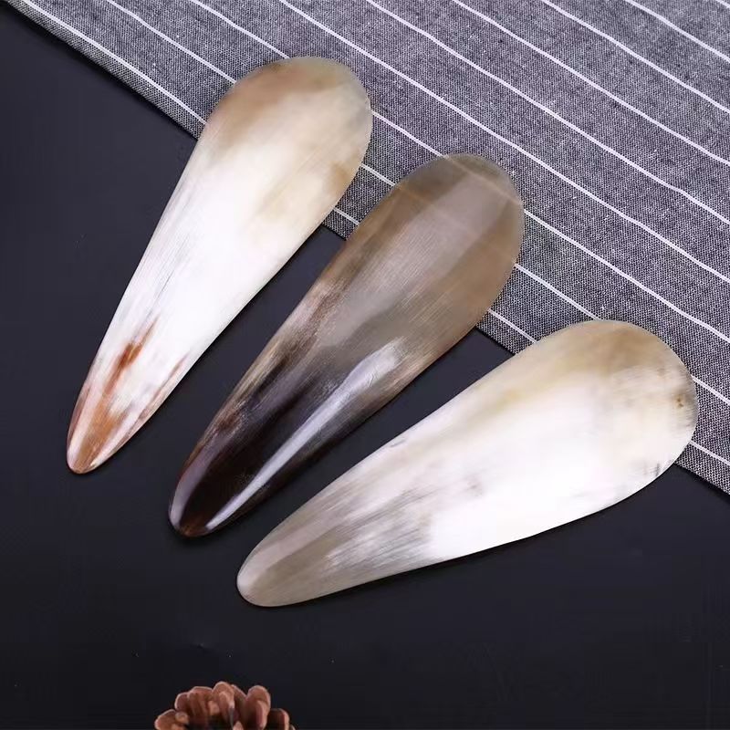 Horn scraping tube, full body universal scraping board, tendon pulling rod, massage board, back scraping, extra large tea spoon horn tube