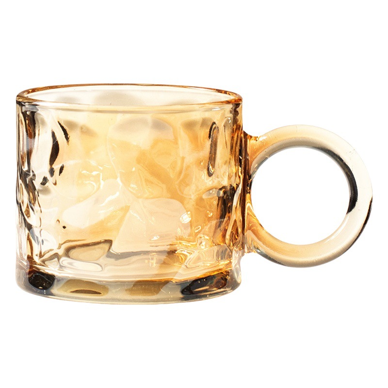 [Vidrio de estilo de lujo ligero] ins taza de agua de oreja grande taza de leche transparente de aspecto alto taza de jugo copa de vino