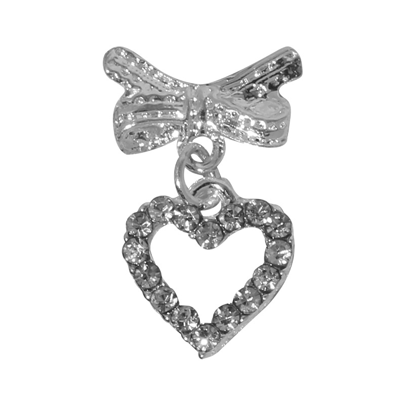 Nuevo arco de uñas amor aleación decoración de uñas flor de la luna mariposa clavo taladro fábrica joyería al por mayor