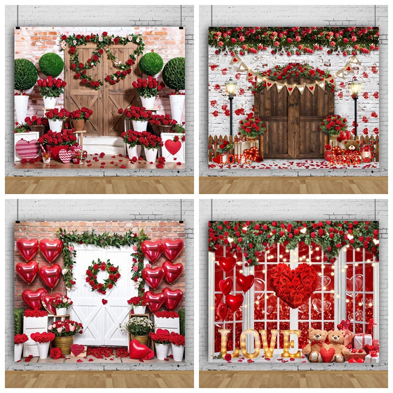 Valentine's Day Rose Atmosphere Party Decoration Foreign Trade Cross-border New Photo Material Photography Background Cloth