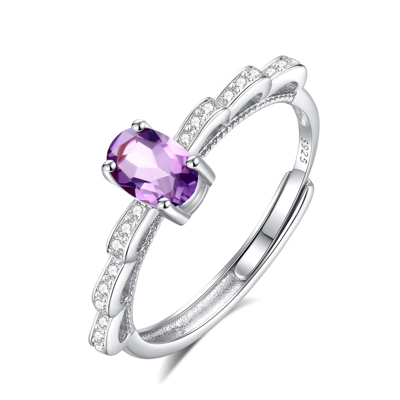 Anillo de plata de ley s925 de la serie del tesoro del color natural, anillo de color ajustable para mujer, pequeño libro rojo, especial transfronterizo