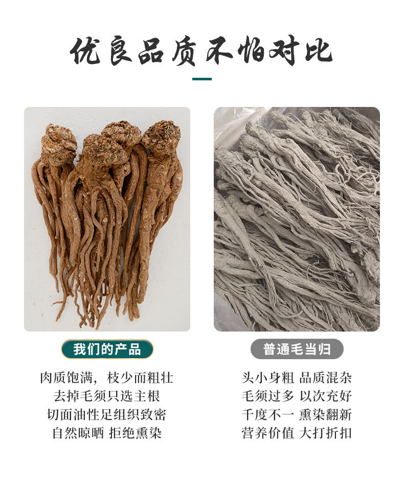 Premium Dang Gui from Dingxi Min County, Large and Medium-Sized Whole Roots, Sulfur-Free, New Stock, at Prices detail image