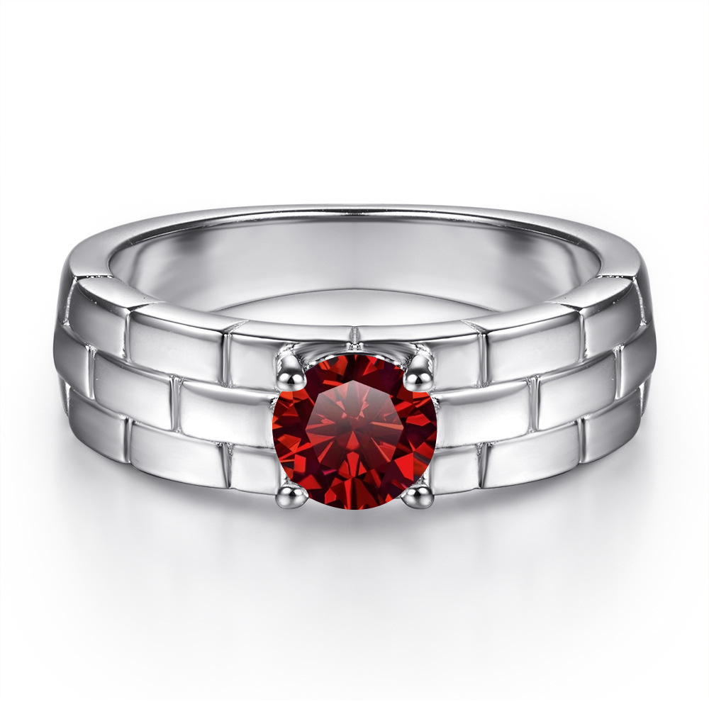 Explosiones transfronterizas 5MM0.5 quilates 925 anillo de plata esterlina creativo de moda correa de reloj con anillo de moissanita