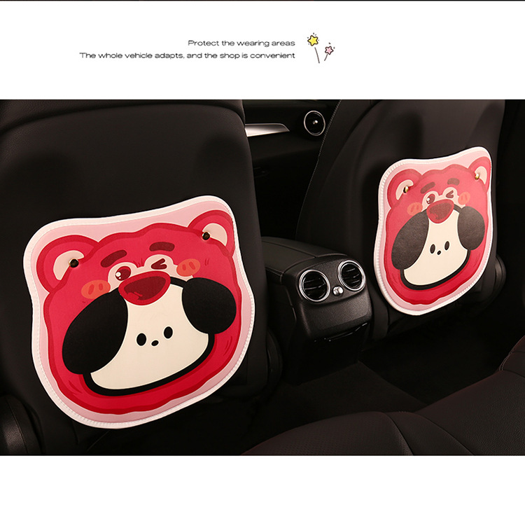 Women's Cartoon Seat Back Anti-Kick Pad, Short Version, Car Seat Anti-Dirt Pad, Cross-Border Automotive Products, Hot-Selling Rear Seat Interior Accessories