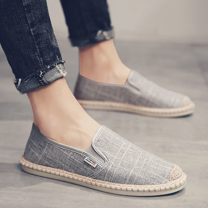 Verano nuevo pescador de lino con un solo pie de calzado casual, viejos zapatos de lona transpirables de Beijing, gloria