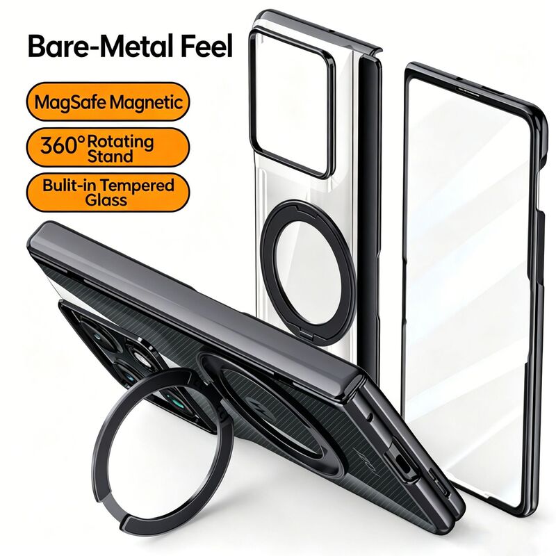 Suitable for Motorola Motorazrfold2026 Mobile Phone Case, 360-Degree Rotating Magnetic Stand, Transparent Full-Cover Film