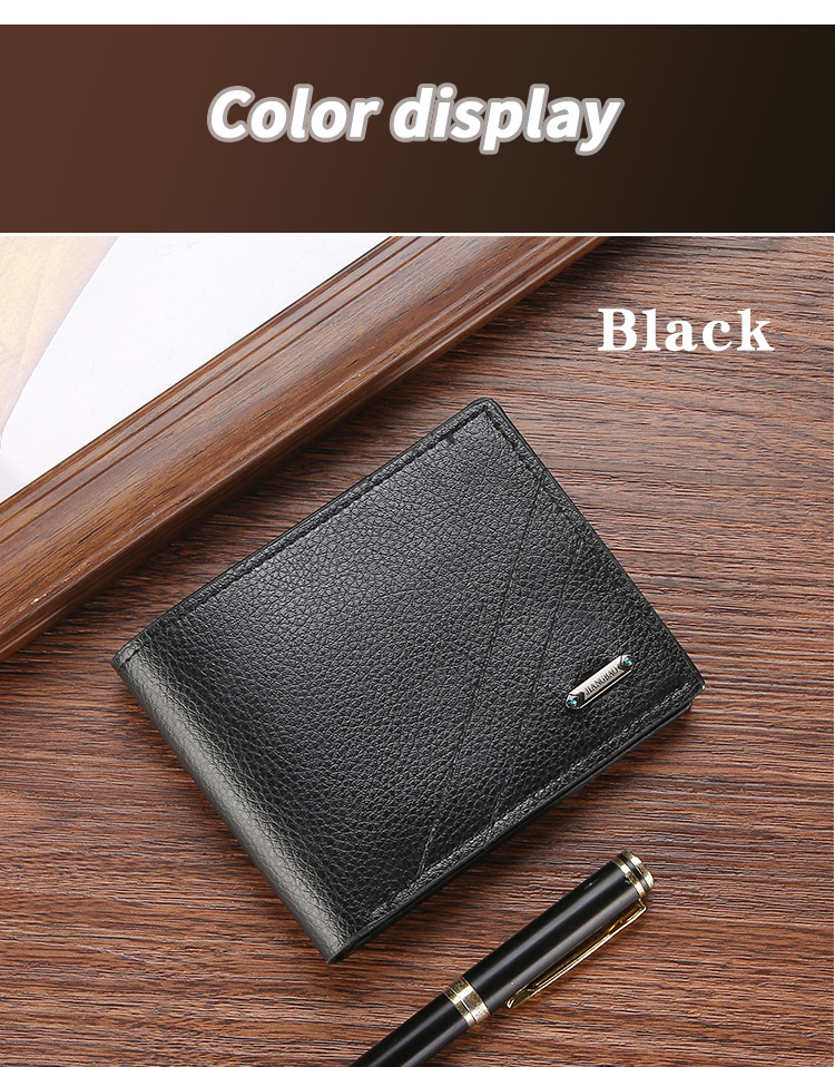 Men's Solid Color Pvc Flip Cover Wallets display picture 13
