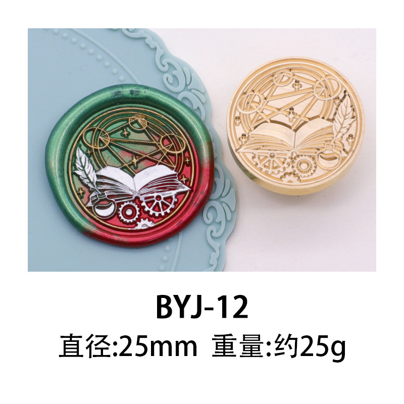 Sello de pintura de fuego de color europeo sello cabeza serie temporada de graduación cabeza de cobre cera de sellado de sobres patrón de producto terminado confeccionado fábrica al por mayor