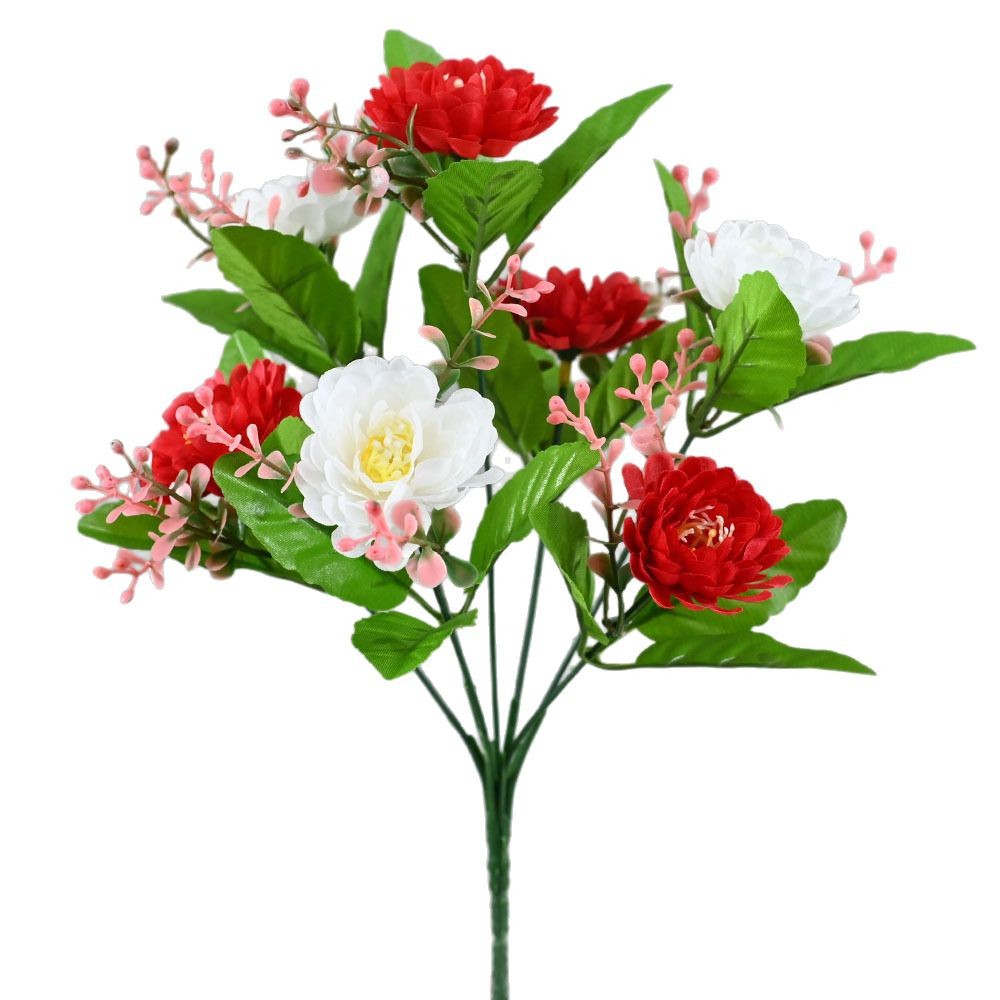 Simulación de 7 cabezas de equinácea sala de estar dormitorio decoración flor pequeña flor proyecto flor foto flor de tela de seda ramo de flores falsas