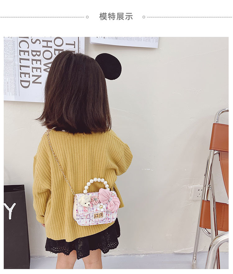 Children's One-shoulder Diagonal Bag Pearl Portable Coin Purse Bear Bow Cute Accessory Bag Wholesale display picture 33