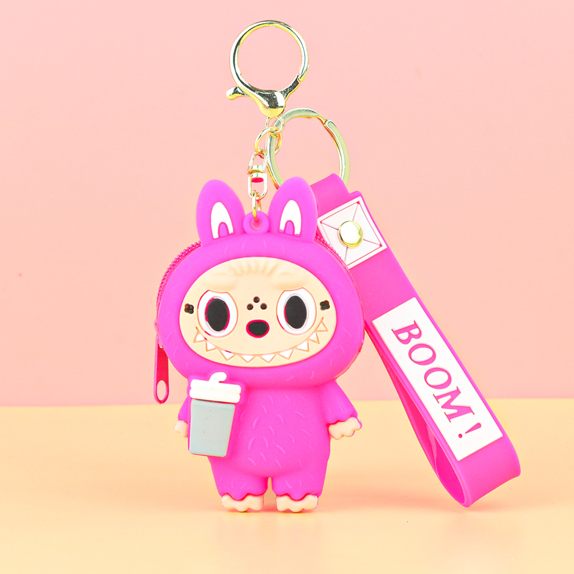 子供用ラブブ小銭入れシリコンプチギフトキーホルダーペンダントカードキャッチャーマシンプチギフトラブブ