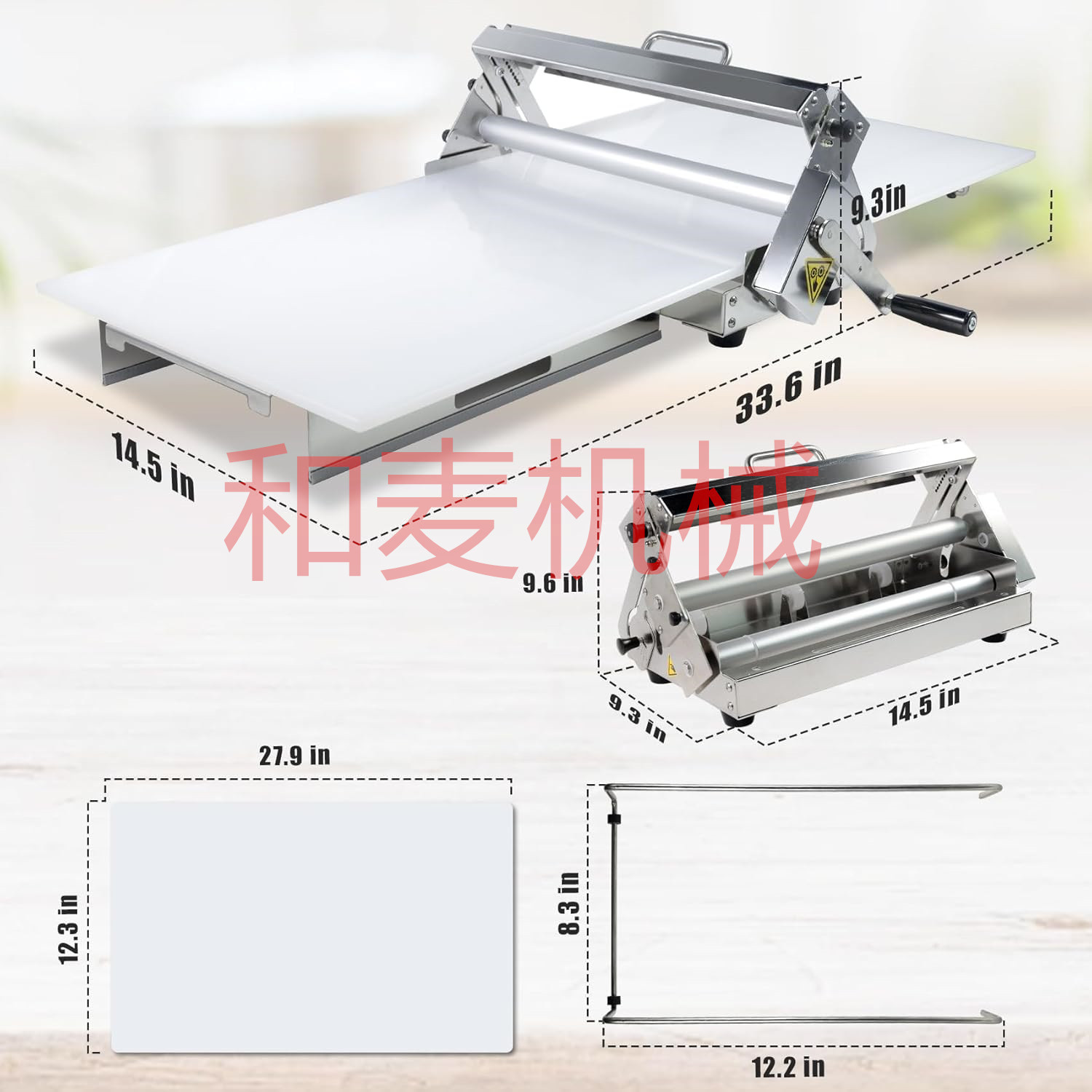 Desktop Folding Hand-Operated Pastry Machine Small Desktop Pizza Croissant Dough Sheeter Bread Machine Baking Equipment