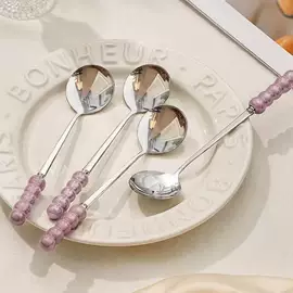 不锈钢珍珠手柄甜品勺怎么选?轻奢ins风儿童餐具指南