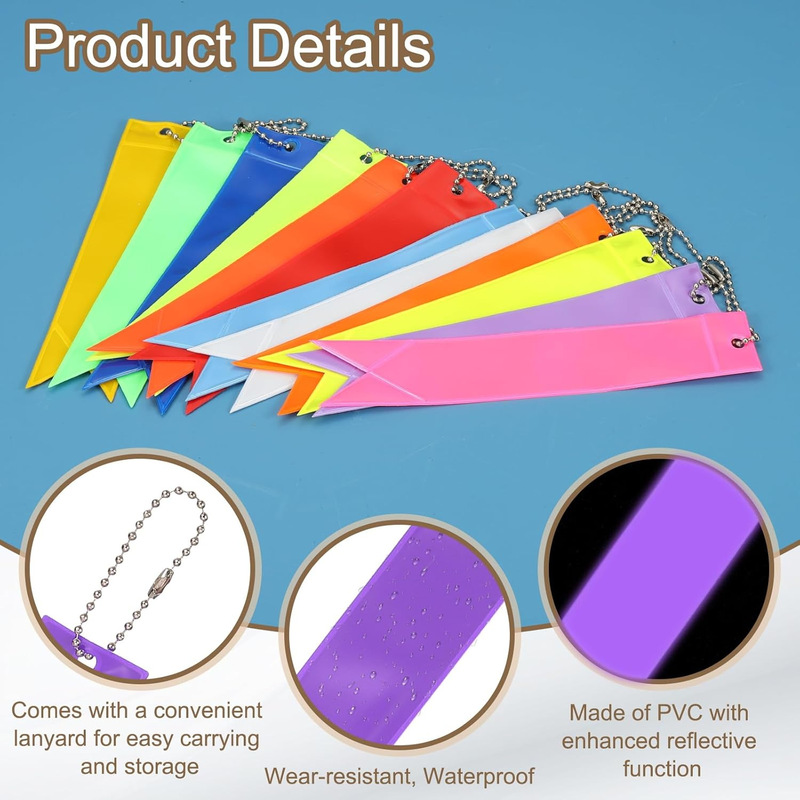 13-Color Reflective Streamer Pendant Keychain Luminous Strip Backpack Pendant Keychain Night Warning Flag Logo 13-Color Reflective Streamer Pendant Keychain Luminous Strip Backpack Pendant Keychain Night Warning Flag Logo