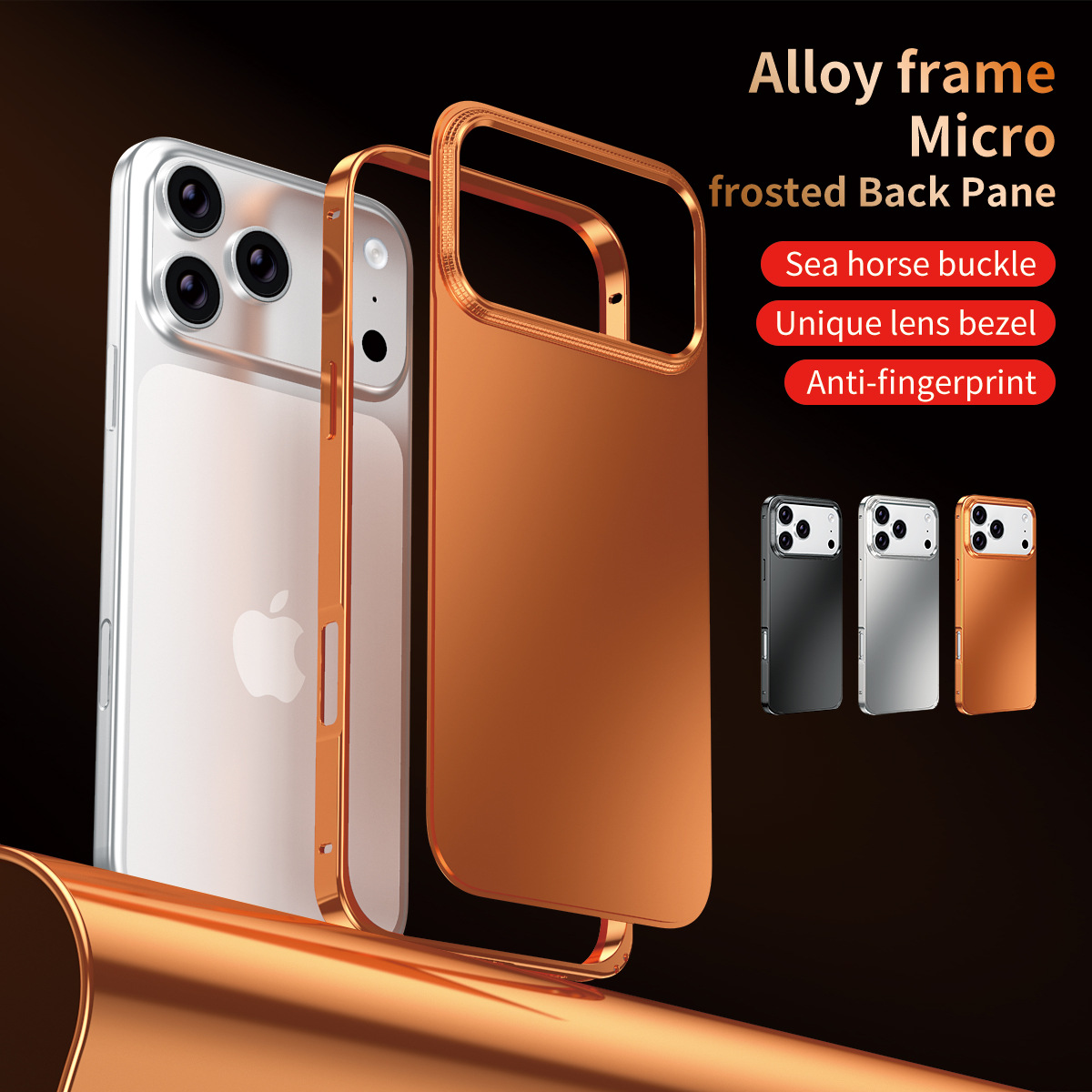 Haima Buckle Aluminum Alloy Frame Suitable for Apple 17Promax Mobile Phone Case Iphone16 Metal Anti-Fall Protective Cover