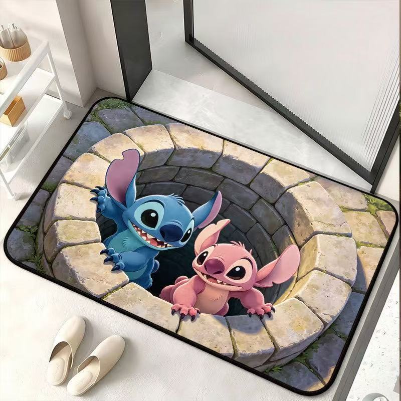 Transfronterizo 3D visual tarjeta de esterilla antideslizante esterilla de baño ventilada esterilla de suelo de inodoro de absorción de agua puerta de entrada esterilla de suelo de barro de algas
