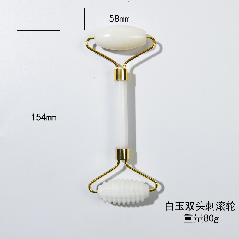 玉の美しい容器のセットの山の岩の玉器の対外貿易の2輪のトゲのローラーのマッサージ器の山の玉の顔のマッサージ器|undefined