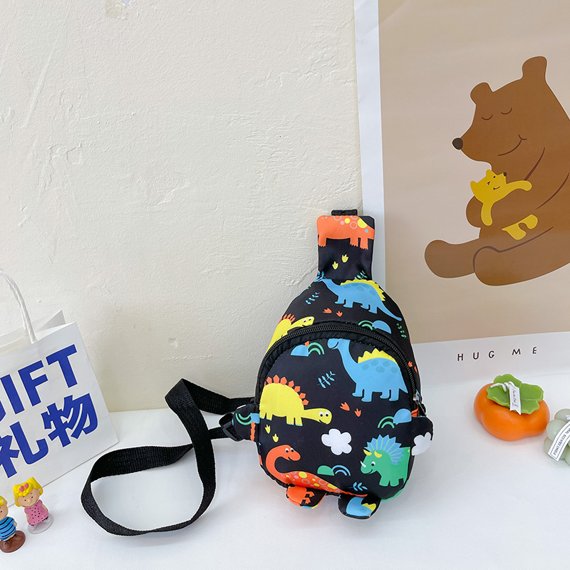 Bolso de pecho para niños 2022 primavera y verano nuevo bolso de hombro impreso de dibujos animados para niños y niñas lindo dinosaurio pequeño bolso de hombro moda