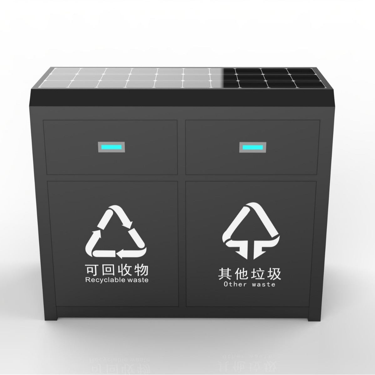 户外镀锌智能感应垃圾桶公园景区街道圆桶商用大号分类垃圾箱