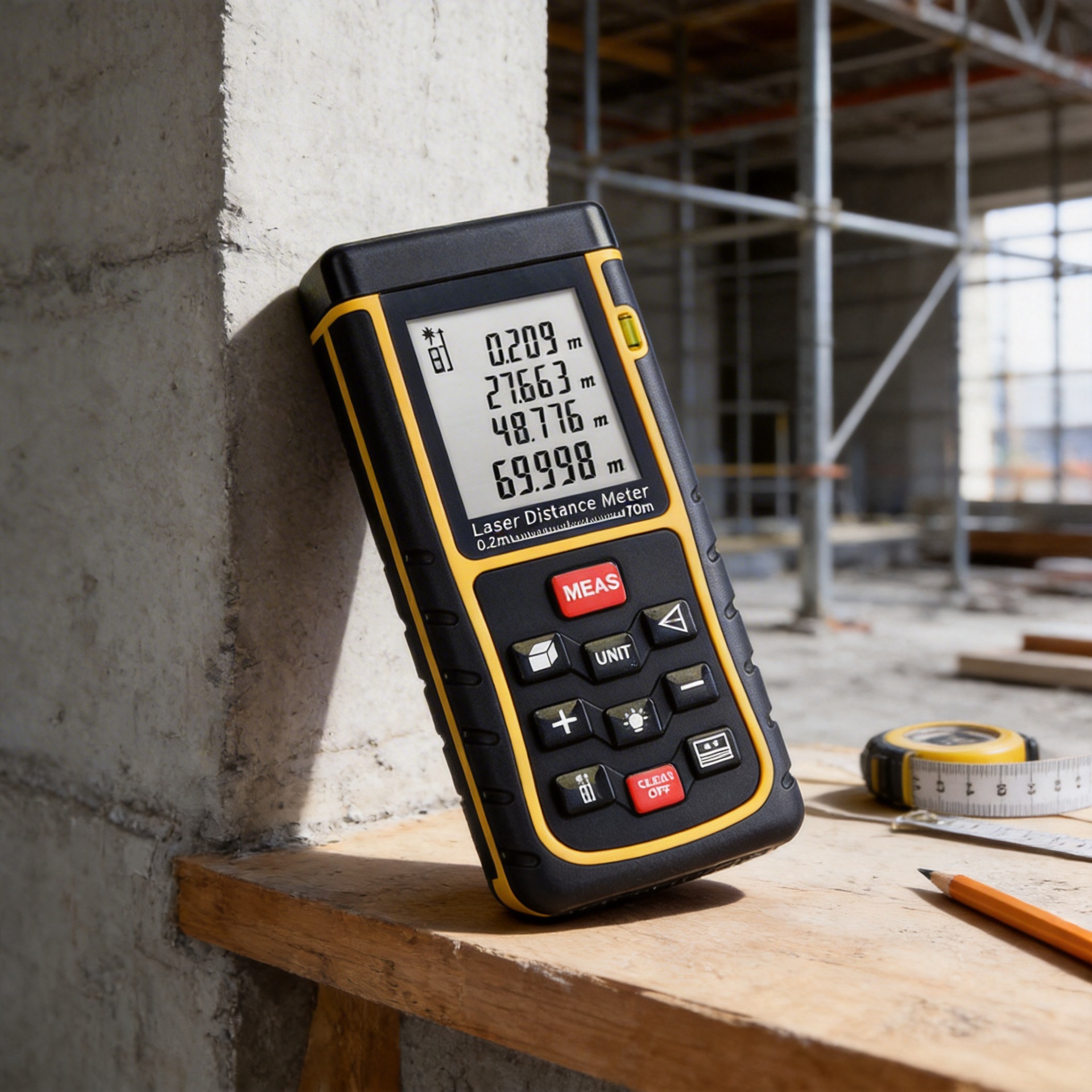 深圳现货手持测高仪 便携电子尺 高精准70米激光测距仪RZE70