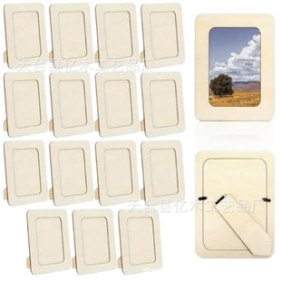 Cross-Border Kidsren's DIY Graffiti Toys Wooden Crafts Hand-Painted Wooden Board Painting Photo Frame Painting Ornaments Decoration