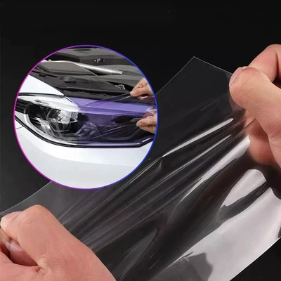 to Smoked Black and White to Purple — Car headlight protective film