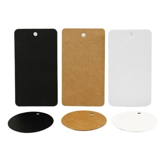 Kraft Paper Hang Tags in Stock Blank Copperplate Paper Card Customizable Printable Logo Hot Stamping Clothing Hang Tags Labels